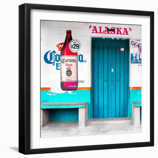 ¡Viva Mexico! Square Collection - "ALASKA" Turquoise Bar-Philippe Hugonnard-Framed Photographic Print