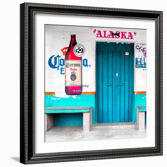 ¡Viva Mexico! Square Collection - "ALASKA" Turquoise Bar-Philippe Hugonnard-Framed Photographic Print