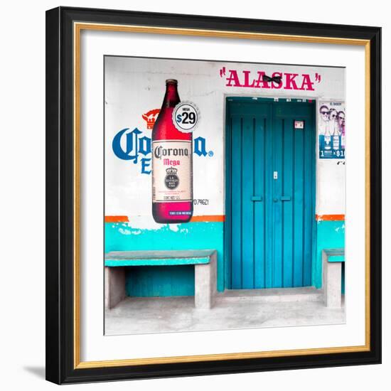 ¡Viva Mexico! Square Collection - "ALASKA" Turquoise Bar-Philippe Hugonnard-Framed Photographic Print