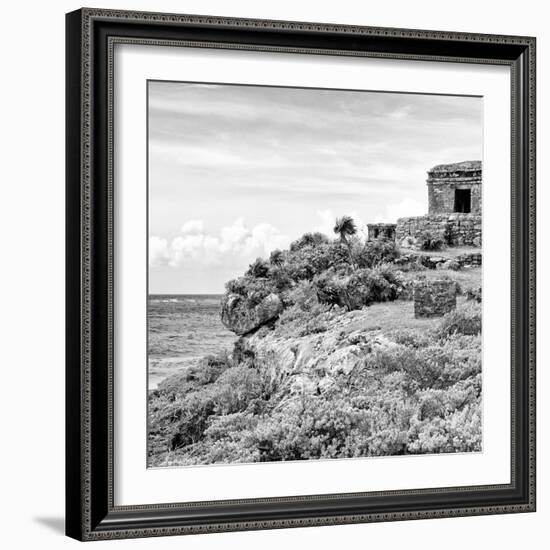 ¡Viva Mexico! Square Collection - Ancient Mayan Fortress in Riviera Maya II - Tulum-Philippe Hugonnard-Framed Photographic Print