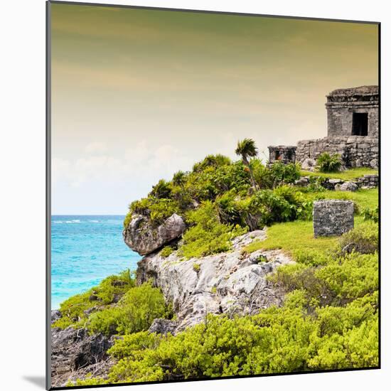 ¡Viva Mexico! Square Collection - Ancient Mayan Fortress in Riviera Maya III - Tulum-Philippe Hugonnard-Mounted Photographic Print