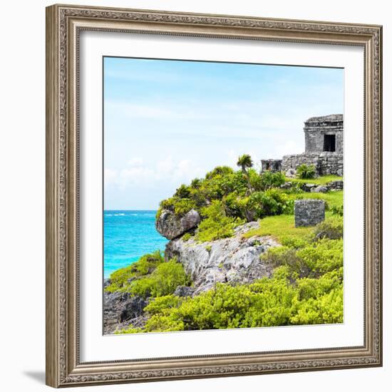 ¡Viva Mexico! Square Collection - Ancient Mayan Fortress in Riviera Maya - Tulum-Philippe Hugonnard-Framed Photographic Print