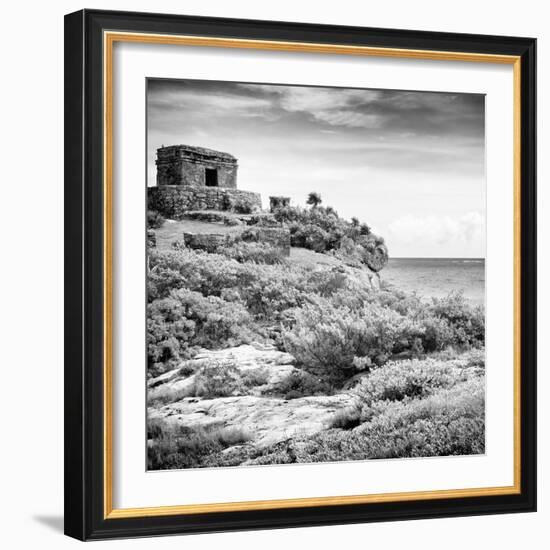¡Viva Mexico! Square Collection - Ancient Mayan Fortress in Riviera Maya V - Tulum-Philippe Hugonnard-Framed Photographic Print