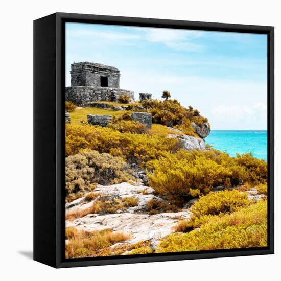 ¡Viva Mexico! Square Collection - Ancient Mayan Fortress in Riviera Maya VI - Tulum-Philippe Hugonnard-Framed Premier Image Canvas