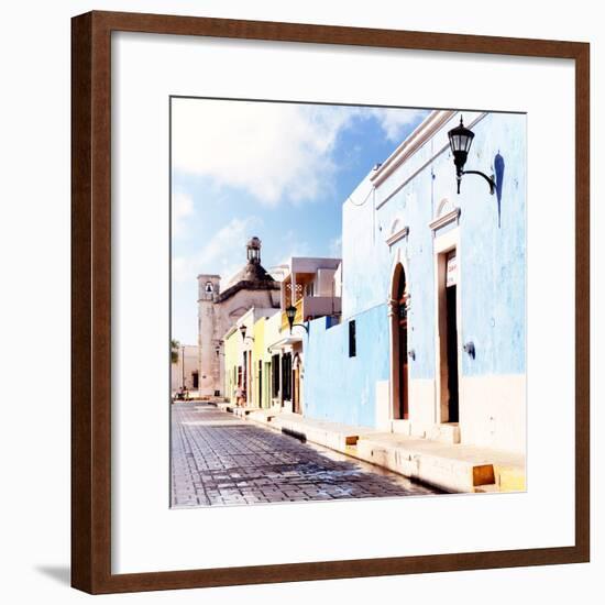 ¡Viva Mexico! Square Collection - Beautiful Colorful Street in Campeche V-Philippe Hugonnard-Framed Photographic Print