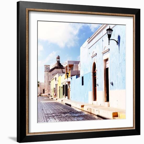 ¡Viva Mexico! Square Collection - Beautiful Colorful Street in Campeche V-Philippe Hugonnard-Framed Photographic Print