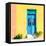 ¡Viva Mexico! Square Collection - Blue Door & Yellow Wall in Campeche-Philippe Hugonnard-Framed Premier Image Canvas