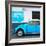 ¡Viva Mexico! Square Collection - Blue VW Beetle Car and American Graffiti-Philippe Hugonnard-Framed Photographic Print