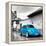 ¡Viva Mexico! Square Collection - Blue VW Beetle Car in San Cristobal de Las Casas-Philippe Hugonnard-Framed Premier Image Canvas