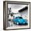 ¡Viva Mexico! Square Collection - Blue VW Beetle Car in San Cristobal de Las Casas-Philippe Hugonnard-Framed Photographic Print