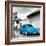 ¡Viva Mexico! Square Collection - Blue VW Beetle Car in San Cristobal de Las Casas-Philippe Hugonnard-Framed Photographic Print