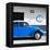 ¡Viva Mexico! Square Collection - Blue VW Beetle Car & Peace Symbol-Philippe Hugonnard-Framed Premier Image Canvas