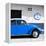 ¡Viva Mexico! Square Collection - Blue VW Beetle Car & Peace Symbol-Philippe Hugonnard-Framed Premier Image Canvas