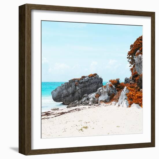 ¡Viva Mexico! Square Collection - Caribbean Coastline in Tulum III-Philippe Hugonnard-Framed Photographic Print