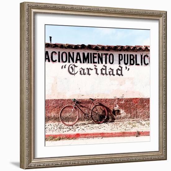 ¡Viva Mexico! Square Collection - "Caridad" Red Bike II-Philippe Hugonnard-Framed Photographic Print