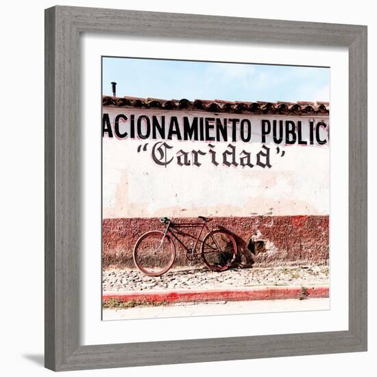 ¡Viva Mexico! Square Collection - "Caridad" Red Bike II-Philippe Hugonnard-Framed Photographic Print