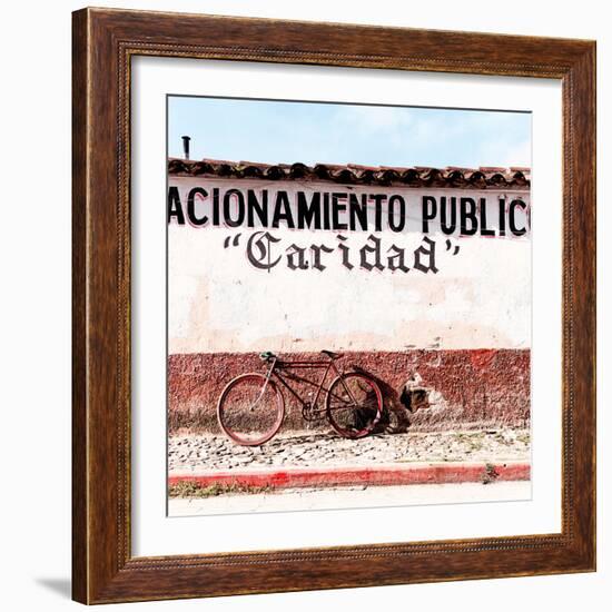 ¡Viva Mexico! Square Collection - "Caridad" Red Bike II-Philippe Hugonnard-Framed Photographic Print