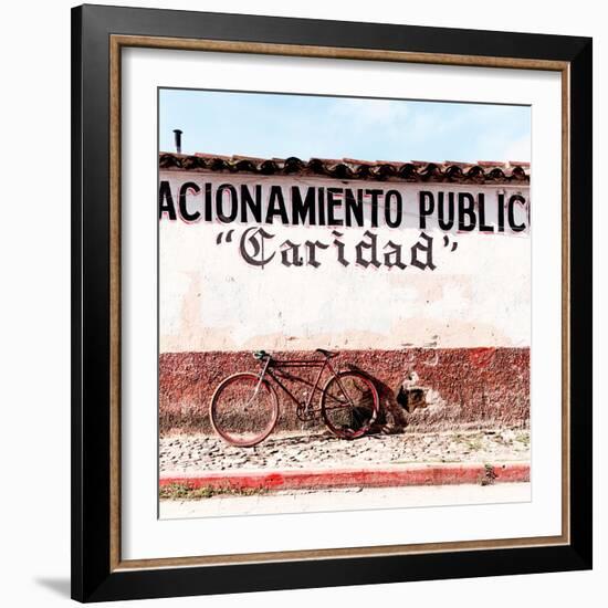 ¡Viva Mexico! Square Collection - "Caridad" Red Bike II-Philippe Hugonnard-Framed Photographic Print