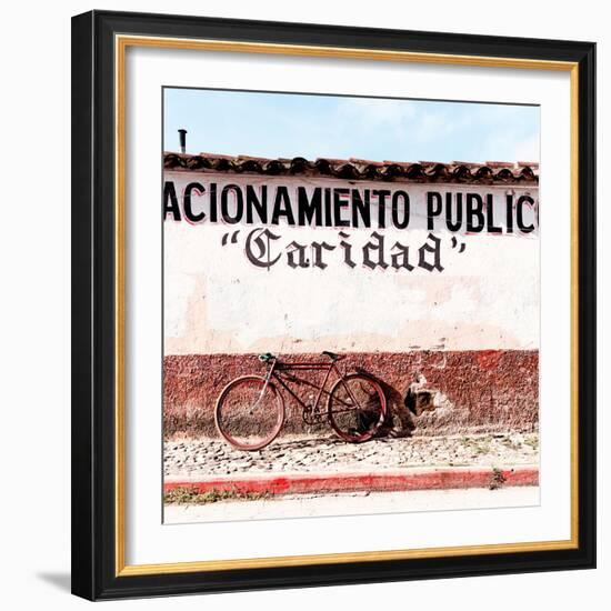 ¡Viva Mexico! Square Collection - "Caridad" Red Bike II-Philippe Hugonnard-Framed Photographic Print
