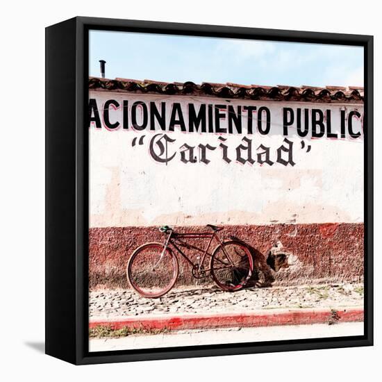 ¡Viva Mexico! Square Collection - "Caridad" Red Bike II-Philippe Hugonnard-Framed Premier Image Canvas