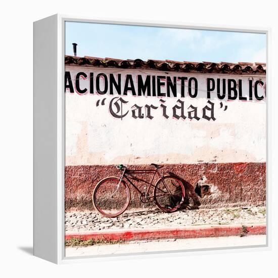 ¡Viva Mexico! Square Collection - "Caridad" Red Bike II-Philippe Hugonnard-Framed Premier Image Canvas