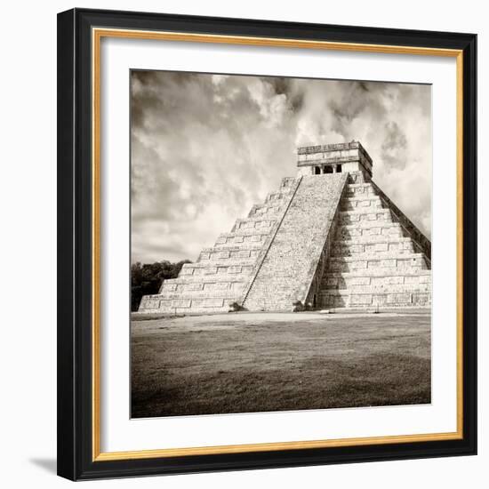 ¡Viva Mexico! Square Collection - Chichen Itza Pyramid III-Philippe Hugonnard-Framed Photographic Print