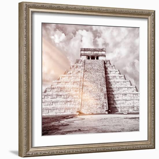 ¡Viva Mexico! Square Collection - Chichen Itza Pyramid VIII-Philippe Hugonnard-Framed Photographic Print