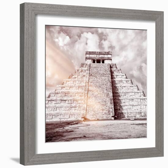 ¡Viva Mexico! Square Collection - Chichen Itza Pyramid VIII-Philippe Hugonnard-Framed Photographic Print