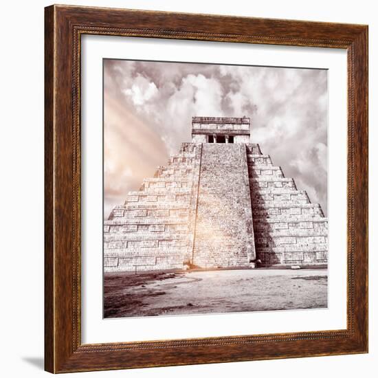 ¡Viva Mexico! Square Collection - Chichen Itza Pyramid VIII-Philippe Hugonnard-Framed Photographic Print