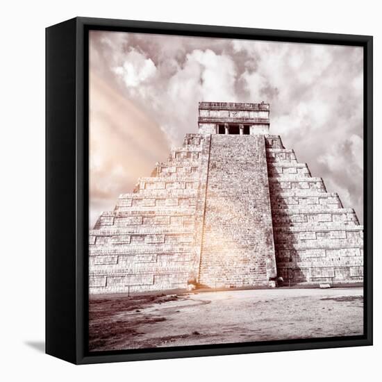 ¡Viva Mexico! Square Collection - Chichen Itza Pyramid VIII-Philippe Hugonnard-Framed Premier Image Canvas