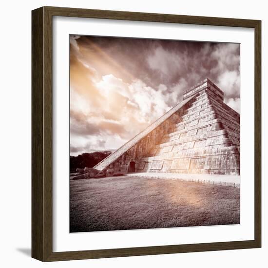 ¡Viva Mexico! Square Collection - Chichen Itza Pyramid XVI-Philippe Hugonnard-Framed Photographic Print