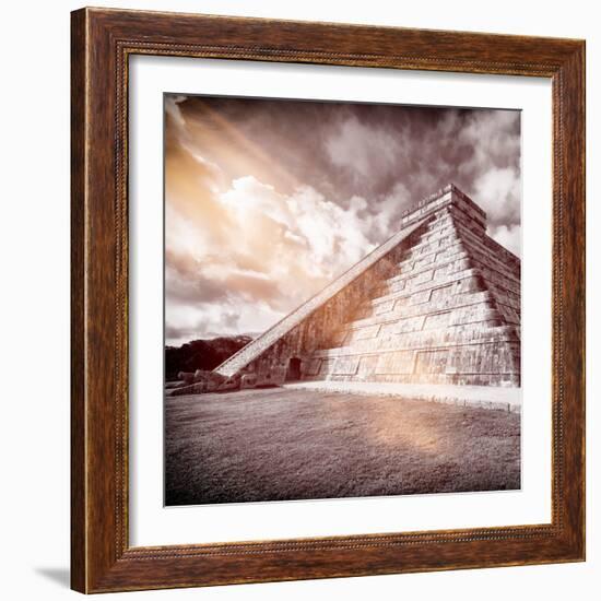 ¡Viva Mexico! Square Collection - Chichen Itza Pyramid XVI-Philippe Hugonnard-Framed Photographic Print