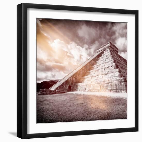 ¡Viva Mexico! Square Collection - Chichen Itza Pyramid XVI-Philippe Hugonnard-Framed Photographic Print