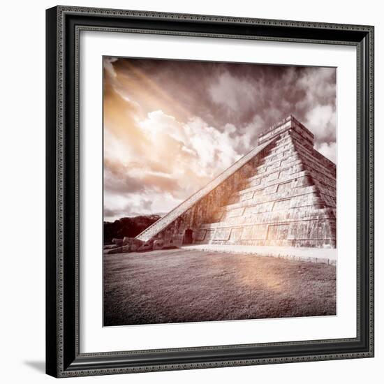 ¡Viva Mexico! Square Collection - Chichen Itza Pyramid XVI-Philippe Hugonnard-Framed Photographic Print