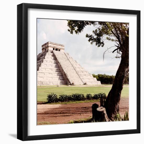¡Viva Mexico! Square Collection - Chichen Itza Pyramid-Philippe Hugonnard-Framed Photographic Print