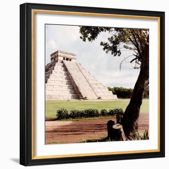 ¡Viva Mexico! Square Collection - Chichen Itza Pyramid-Philippe Hugonnard-Framed Photographic Print