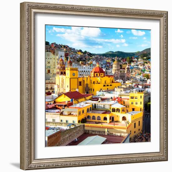 ¡Viva Mexico! Square Collection - Church Domes in Guanajuato-Philippe Hugonnard-Framed Photographic Print