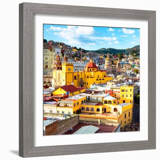 ¡Viva Mexico! Square Collection - Church Domes in Guanajuato-Philippe Hugonnard-Framed Photographic Print