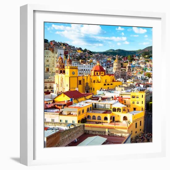 ¡Viva Mexico! Square Collection - Church Domes in Guanajuato-Philippe Hugonnard-Framed Photographic Print