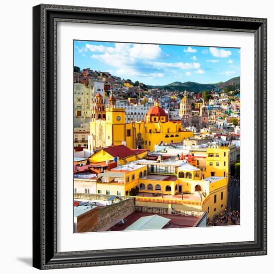 ¡Viva Mexico! Square Collection - Church Domes in Guanajuato-Philippe Hugonnard-Framed Photographic Print