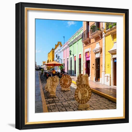 ¡Viva Mexico! Square Collection - Coloful Street in Campeche-Philippe Hugonnard-Framed Photographic Print