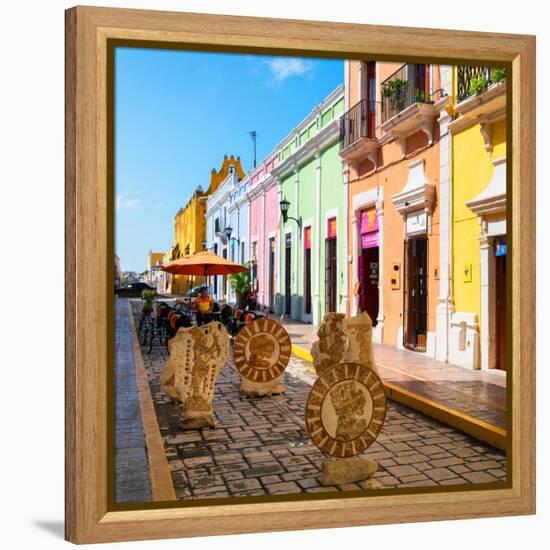 ¡Viva Mexico! Square Collection - Coloful Street in Campeche-Philippe Hugonnard-Framed Premier Image Canvas