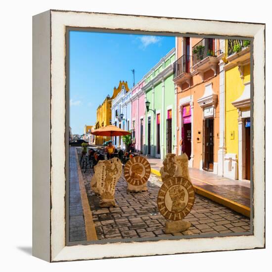 ¡Viva Mexico! Square Collection - Coloful Street in Campeche-Philippe Hugonnard-Framed Premier Image Canvas