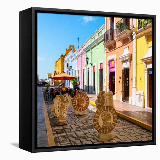 ¡Viva Mexico! Square Collection - Coloful Street in Campeche-Philippe Hugonnard-Framed Premier Image Canvas