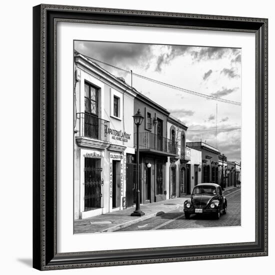 ¡Viva Mexico! Square Collection - Colorful Facades and Black VW Beetle Car VI-Philippe Hugonnard-Framed Photographic Print