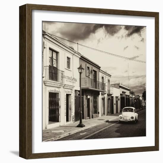 ¡Viva Mexico! Square Collection - Colorful Facades and White VW Beetle Car II-Philippe Hugonnard-Framed Photographic Print