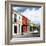 ¡Viva Mexico! Square Collection - Colorful Facades and White VW Beetle Car-Philippe Hugonnard-Framed Photographic Print