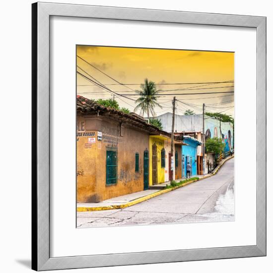 ¡Viva Mexico! Square Collection - Colorful Mexican Street at Sunset II-Philippe Hugonnard-Framed Photographic Print