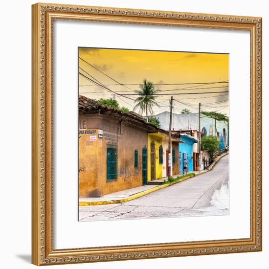 ¡Viva Mexico! Square Collection - Colorful Mexican Street at Sunset II-Philippe Hugonnard-Framed Photographic Print