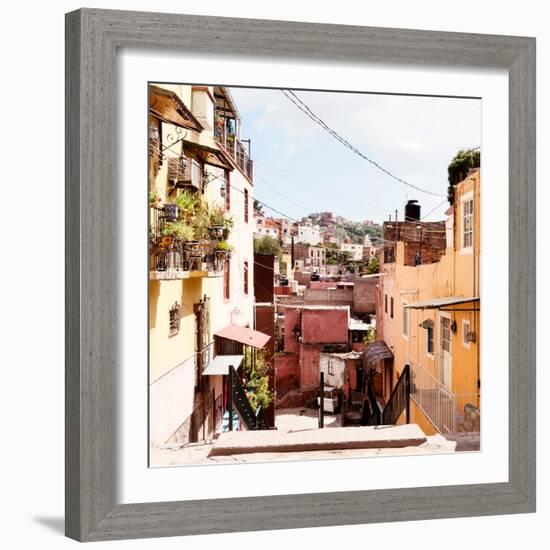 ¡Viva Mexico! Square Collection - Colorful Street in Guanajuato II-Philippe Hugonnard-Framed Photographic Print